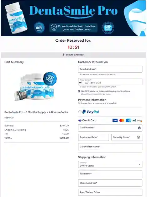 DentaSmile Pro Order Page
